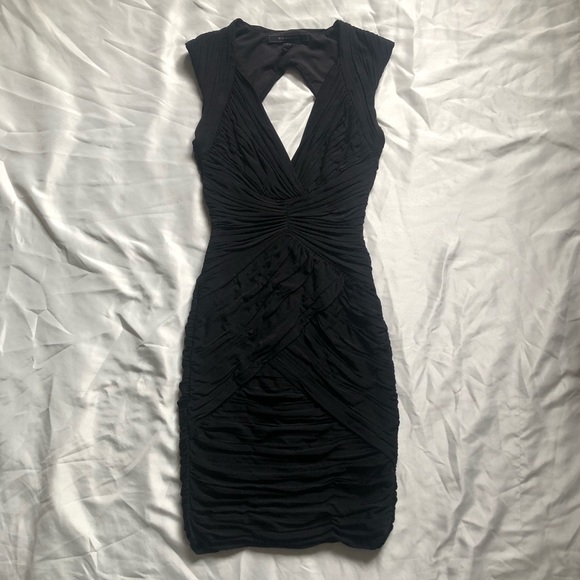 BCBGMaxAzria Ruched Cutout Back Dress - Picture 3 of 9